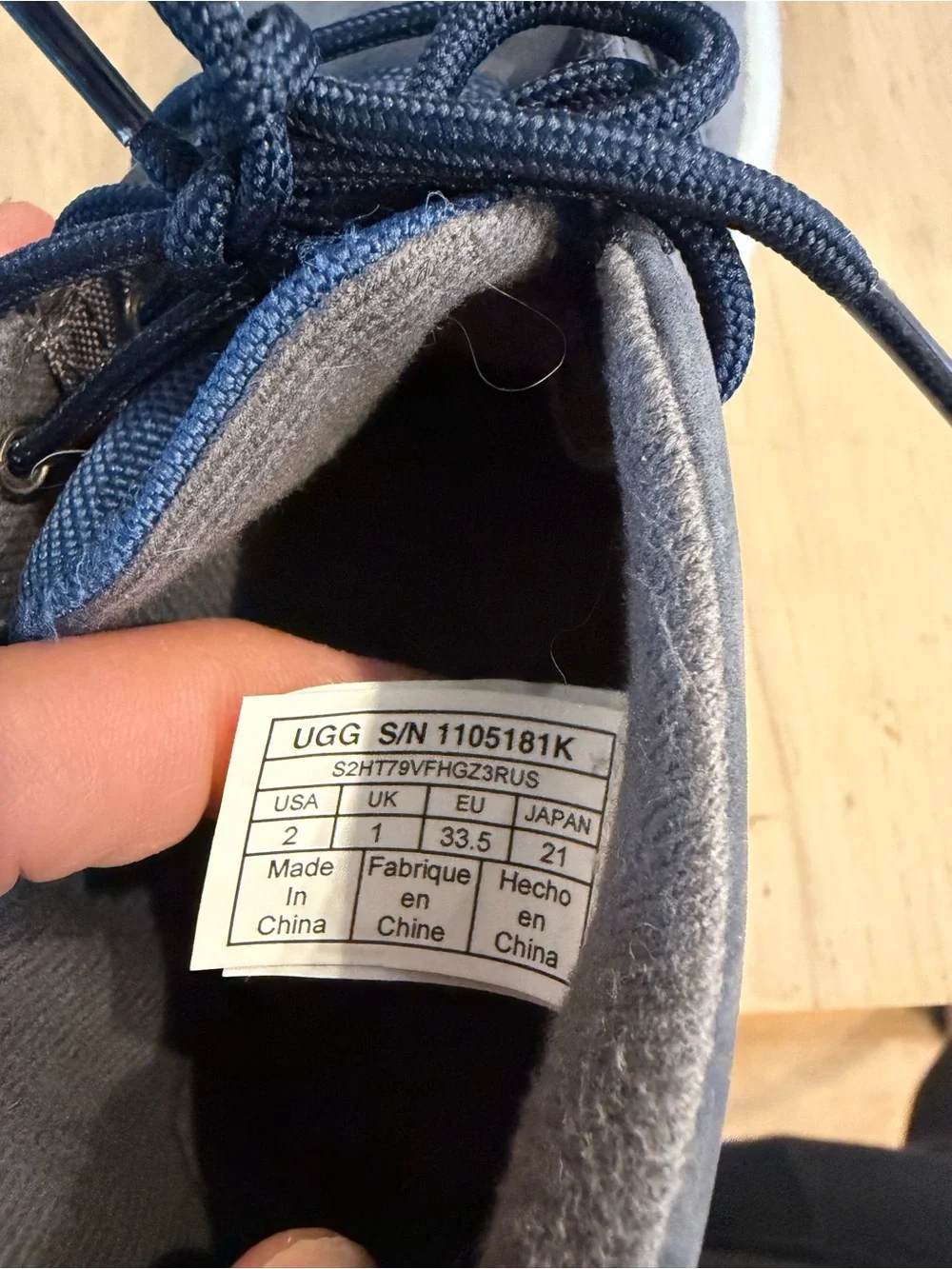 UGG Kids' Navy Mid-Top Canoe Waterproof Chukka Boots, Size 2
